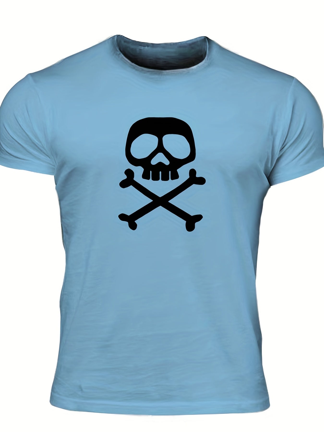 Men's Skull Print T Shirt for Summer Outdoor Activities