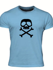 Men's Skull Print T Shirt for Summer Outdoor Activities