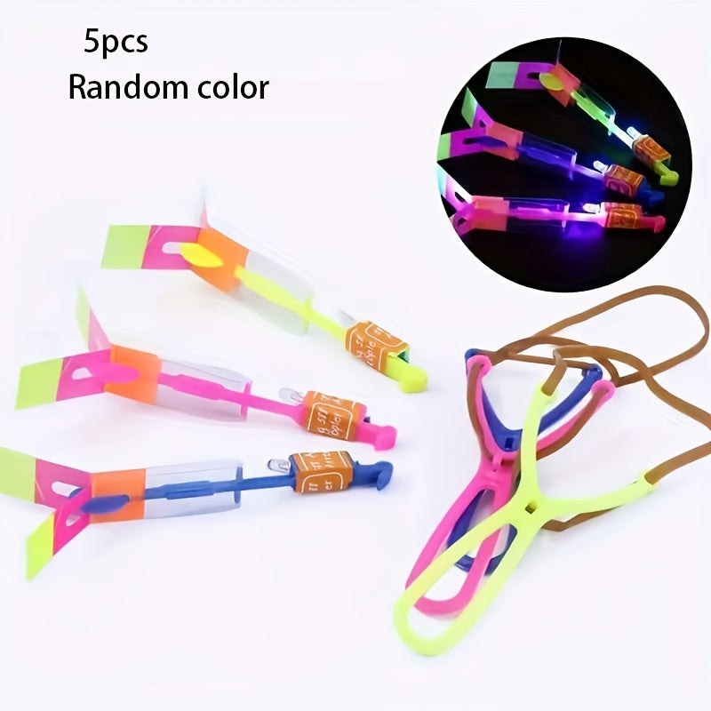 Magic LED Lights Arrow Flying Toys Elastic Slingshot