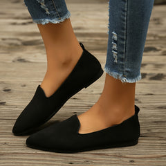 Women's Pointed Toe Moccasin Flats Slip On Comfortable Shoes