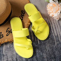 Women's Slide Sandals Casual Flat Summer Shoes Lightweight Ankle Strap