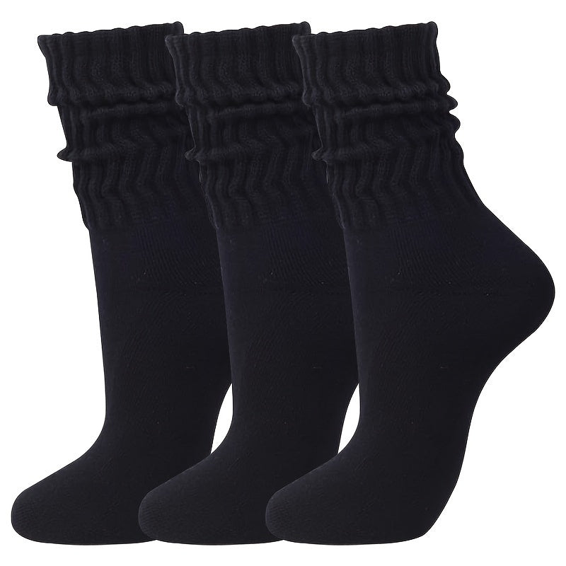 Cotton Slouchy Socks For Men And Women - Chunky Stacked Scrunch Socks