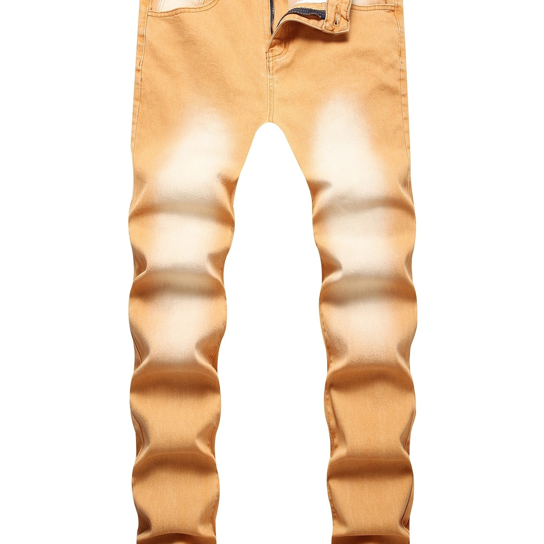 Y2k Slim Fit Jeans Men's Casual Street Style Distressed Stretch Denim Pants