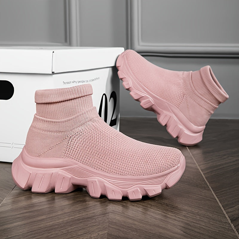 Women's Non-Slip High Top Sock Sneakers Thick Bottom Sports Shoes