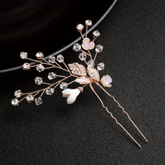 Bridal Hairpin Floral Crystal Rhinestone Hair Comb