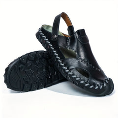 Men Stitched Clogs Anti Skid Slip On Closed Toe Sandals