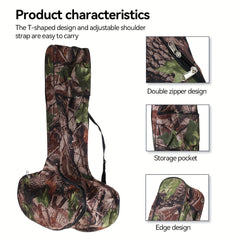 Camo Canvas Crossbow Bag T Shape Bow Case Double Zipper