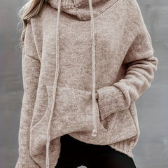 Solid Cowl Neck Jumper with Pockets