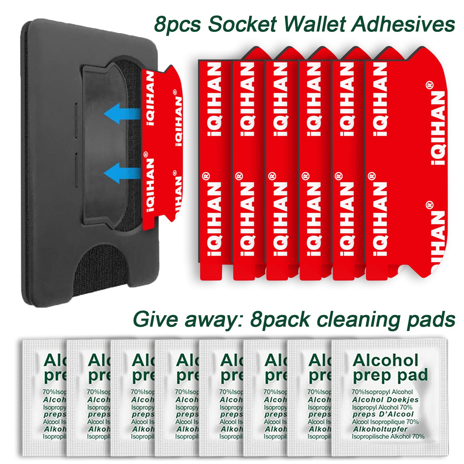 8pcs Replacement Sticky Adhesive Tapes for Socket Up Wallet & Socket Wallet Plas