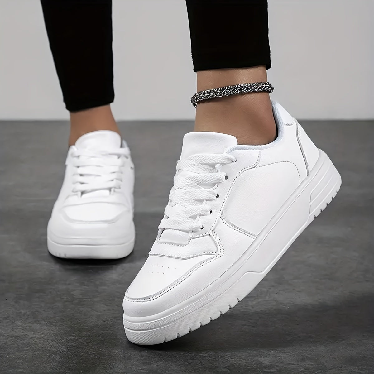 Women's Lace-up Casual Skate Shoes Platform Comfort Flats