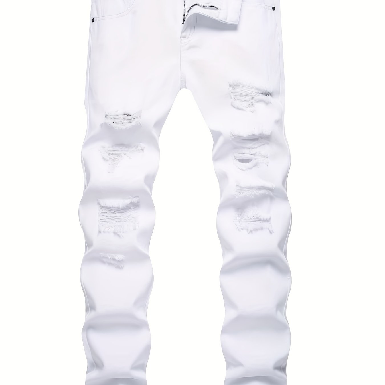 Men's Slim Fit Ripped Jeans Casual Stretch Denim Pants