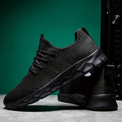 Women's Breathable Flying Woven Sneakers Lace Up Running Shoes Lightweight