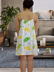 Leaf & Umbrella Print Cami Nightdress