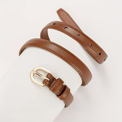 Kids PU Leather Belt with Half Oval Buckle Head