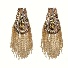 Golden Beaded Shoulder Pads for Men's Suit