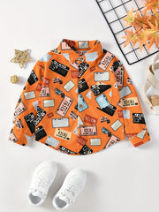 Boys Corduroy Shirts Long Sleeve Button Down Tops Spring Fall Outwear