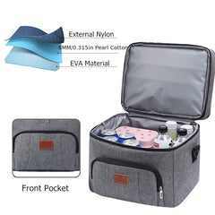 Insulated Lunch Box Leakproof Thermal Cooler Bag Double Deck Tot