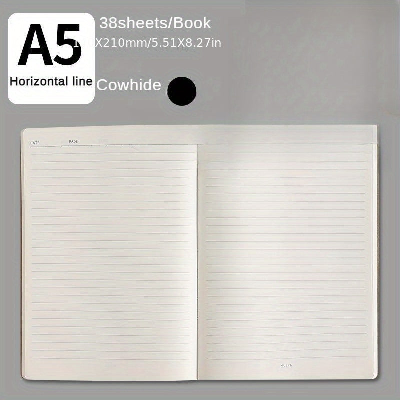 Thick Cowhide Sewing Notebook 38 Pages Student Homework Shorthand Book