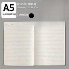 Thick Cowhide Sewing Notebook 38 Pages Student Homework Shorthand Book