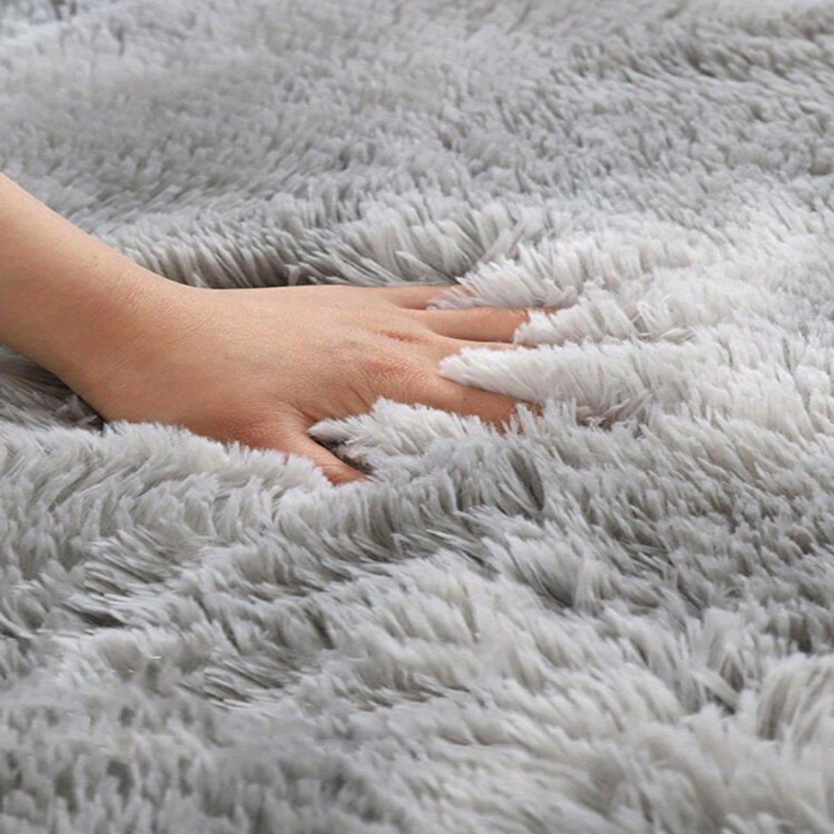 Round Tie Dye Long Pile Carpet and Mat Non-slip Bottom Soft and Comfortable