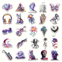 50pcs Retro Acid Vaporwave Graffiti Stickers for Laptop Helmet Cup