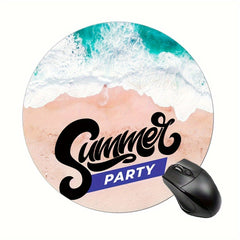 Summer Party Round Mouse Mat Mouse Pad 7.87 X 7.87 X 0.1inch