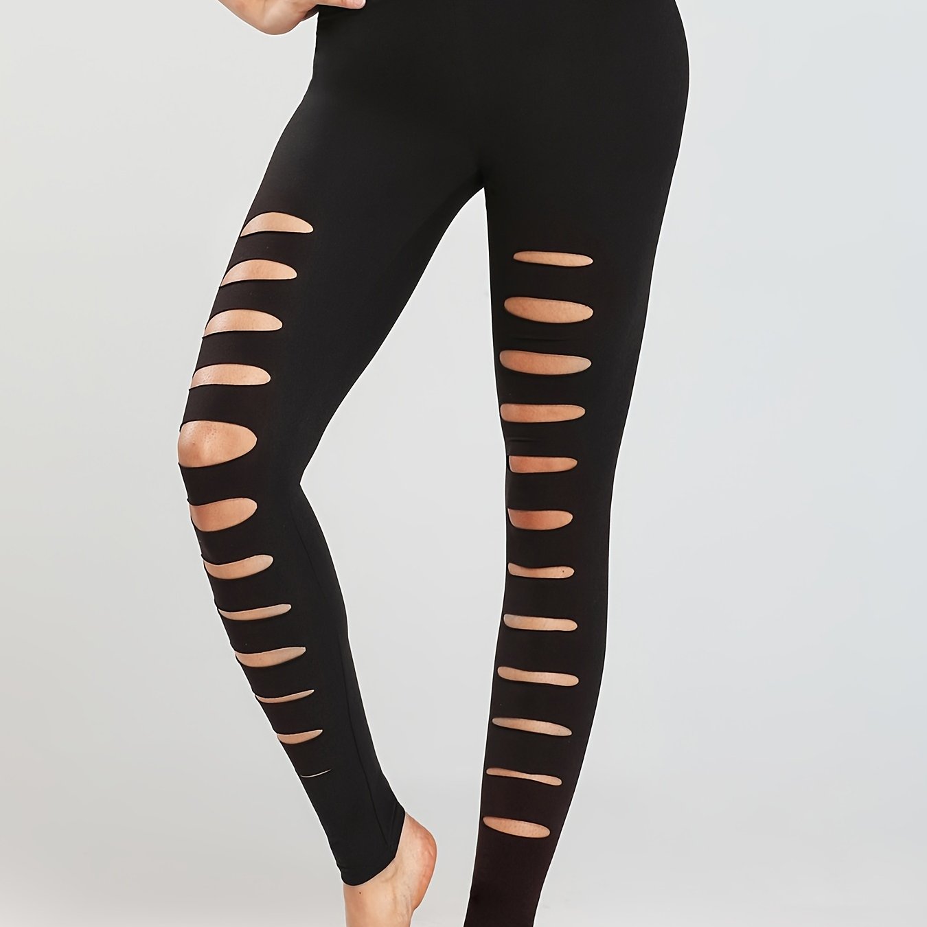 Brushed Fabric Cutout Yoga Leggings Quick Dry Fitness Sports Pants