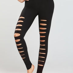 Brushed Fabric Cutout Yoga Leggings Quick Dry Fitness Sports Pants