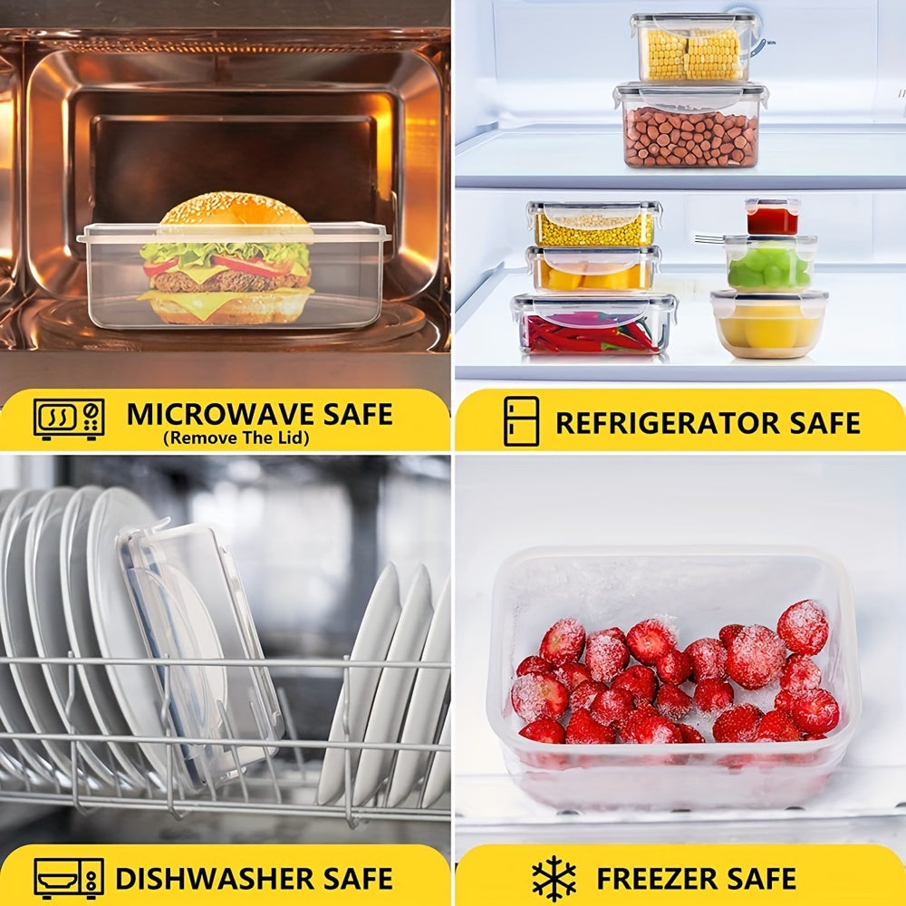 24pcs Microwave Safe Plastic Fruit Storage Box For Grains Flour And Sugar