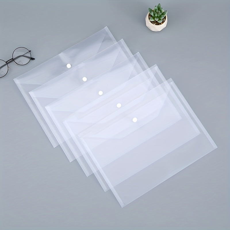 10pcs Transparent A4 File Bag Storage Organizer for Office School Supplies