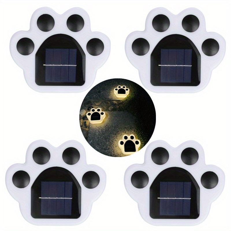 4pcs LED Solar Lawn Lights Outdoor Waterproof Buried Lights Bear Cat Paw