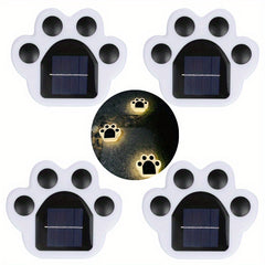 4pcs LED Solar Lawn Lights Outdoor Waterproof Buried Lights Bear Cat Paw