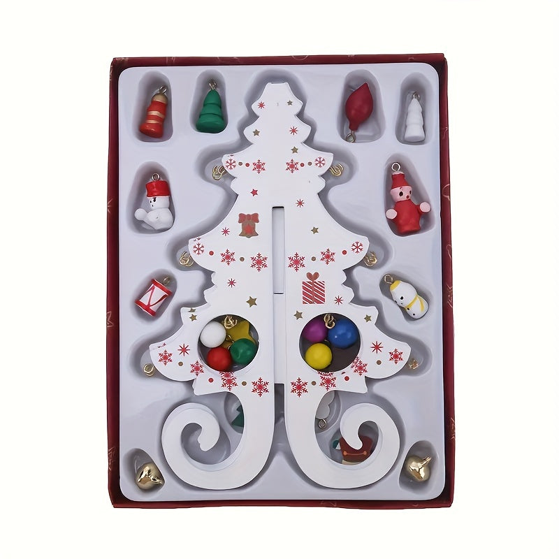 Funny Wooden Christmas Tree Decor with Small Pendants - Home and Office Decor