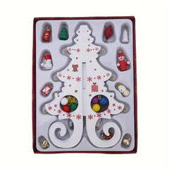 Funny Wooden Christmas Tree Decor with Small Pendants - Home and Office Decor