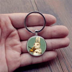 Boy's Rabbit Bag Keychain Vintage Rabbit Keychain