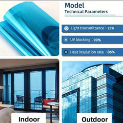 Summer Heat Control Window Film One Way Privacy Mirror Reflective UV Protection