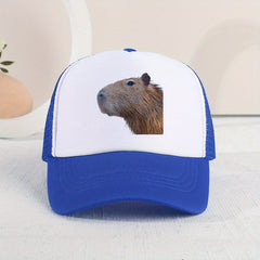 Casual Capybara Mesh Stitching Cap Sun Protection for Summer Holiday