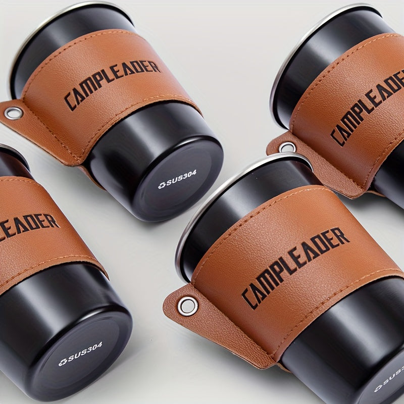 2pcs Faux Leather Cup Protective Cover Anti Scald And Non-slip Cup Sleeve