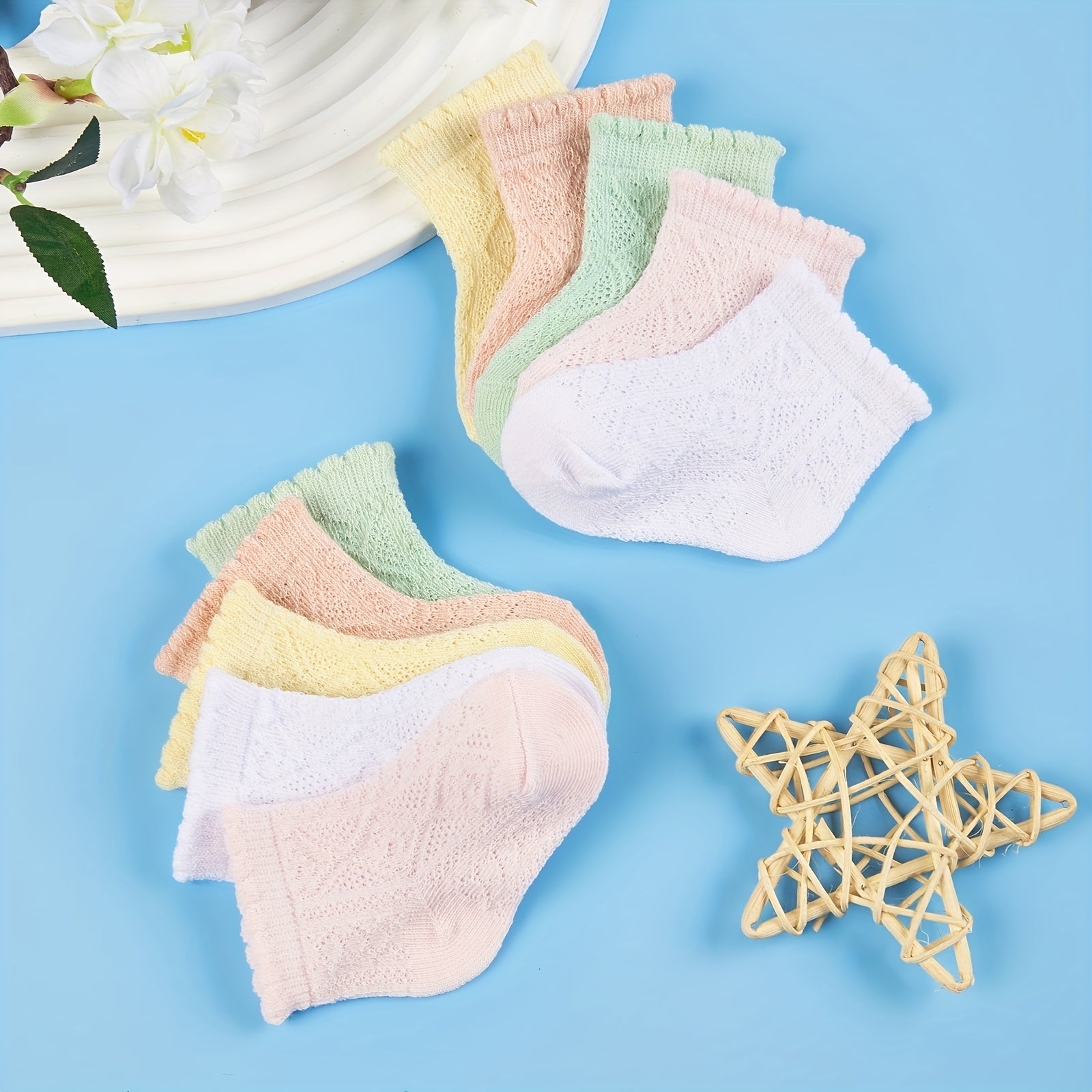 5pairs Soft Comfortable Thin Breathable Socks for Baby Boys And Girls