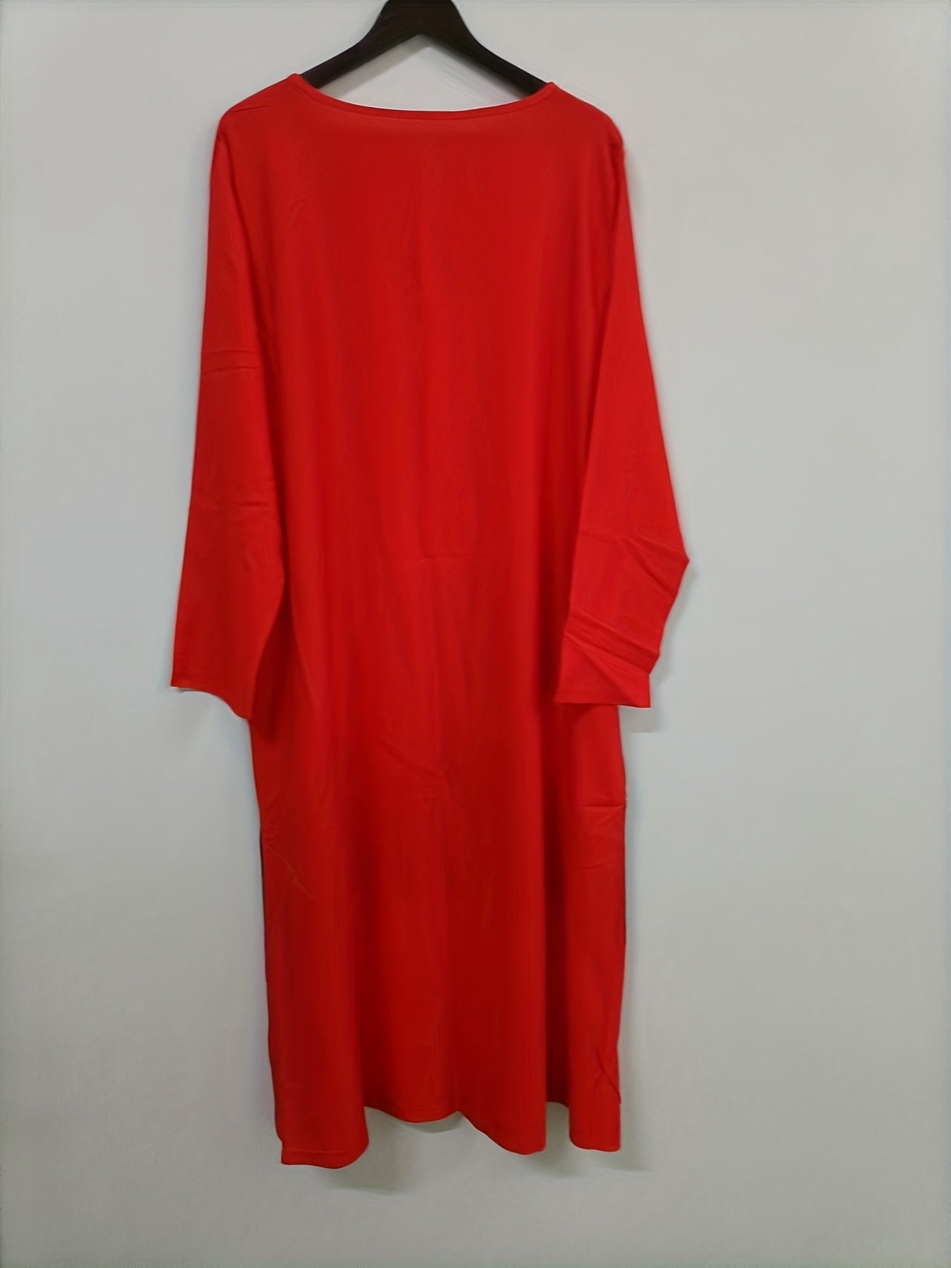 Colorblock Stripe Print Round Neck Dress With Pockets