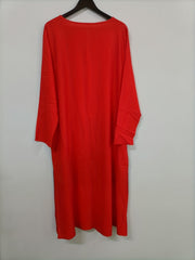 Colorblock Stripe Print Round Neck Dress With Pockets