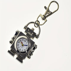 Vintage Robot Pocket Watch Necklace Key Chain for Kids