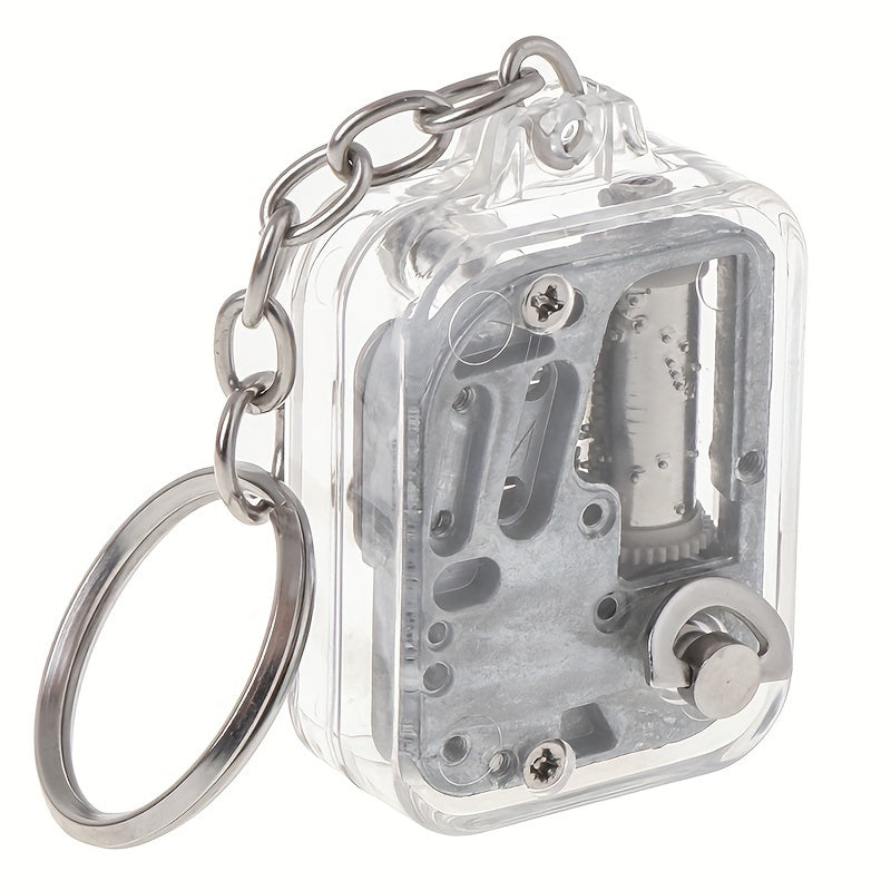 Portable Mini Acrylic Music Box Pendant for School Bag Coin Purse Keys