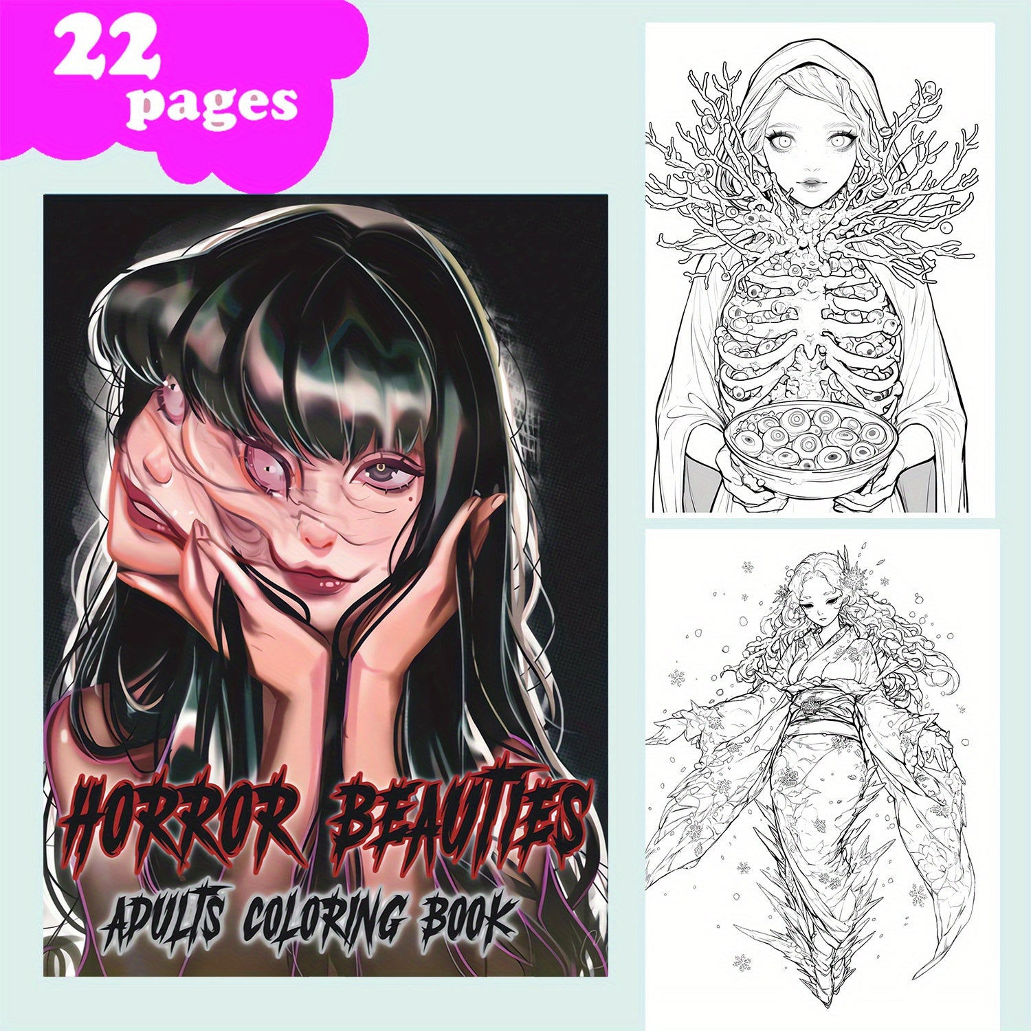 Terror Girl Coloring Book: 22 Pages - 28.5x20.5 cm
