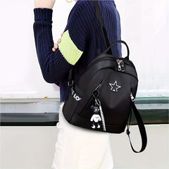Star Decor Backpack Purse Preppy Daypack for Women