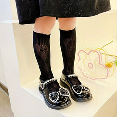 Girls Cotton Blend Bow Pattern Knee High Socks