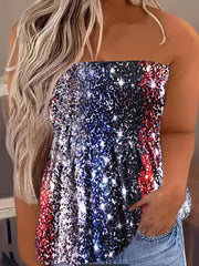 Shirred Block Tube Top Sexy Off Shoulder Summer Sleeveless Tube Top