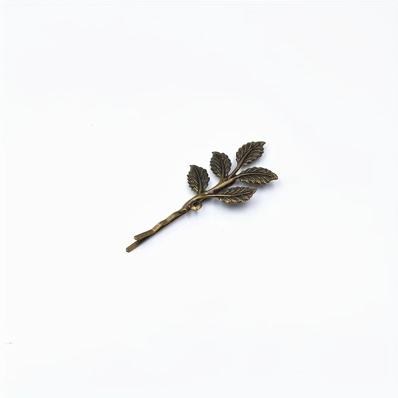 5pcs Retro Leaf Pattern Hair Clips for Party