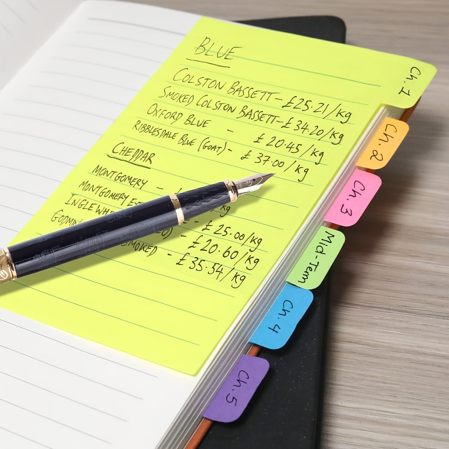 Divider Sticky Notes Tabs Self Stick Lined Note Pad Bright Colors 4x6 120ct
