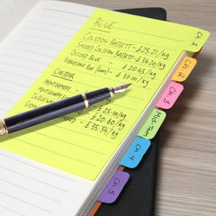 Divider Sticky Notes Tabs Self Stick Lined Note Pad Bright Colors 4x6 120ct
